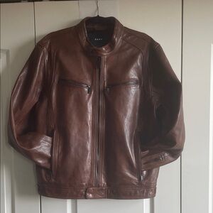 DKNY Men's Rich Brown Leather Jacket